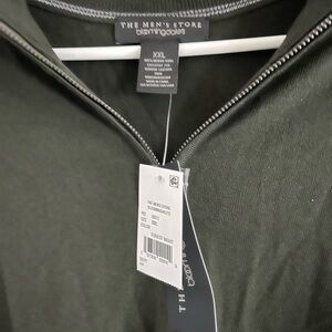 Bloomingdale's Forest Green merino wool Zip-Up Sweater